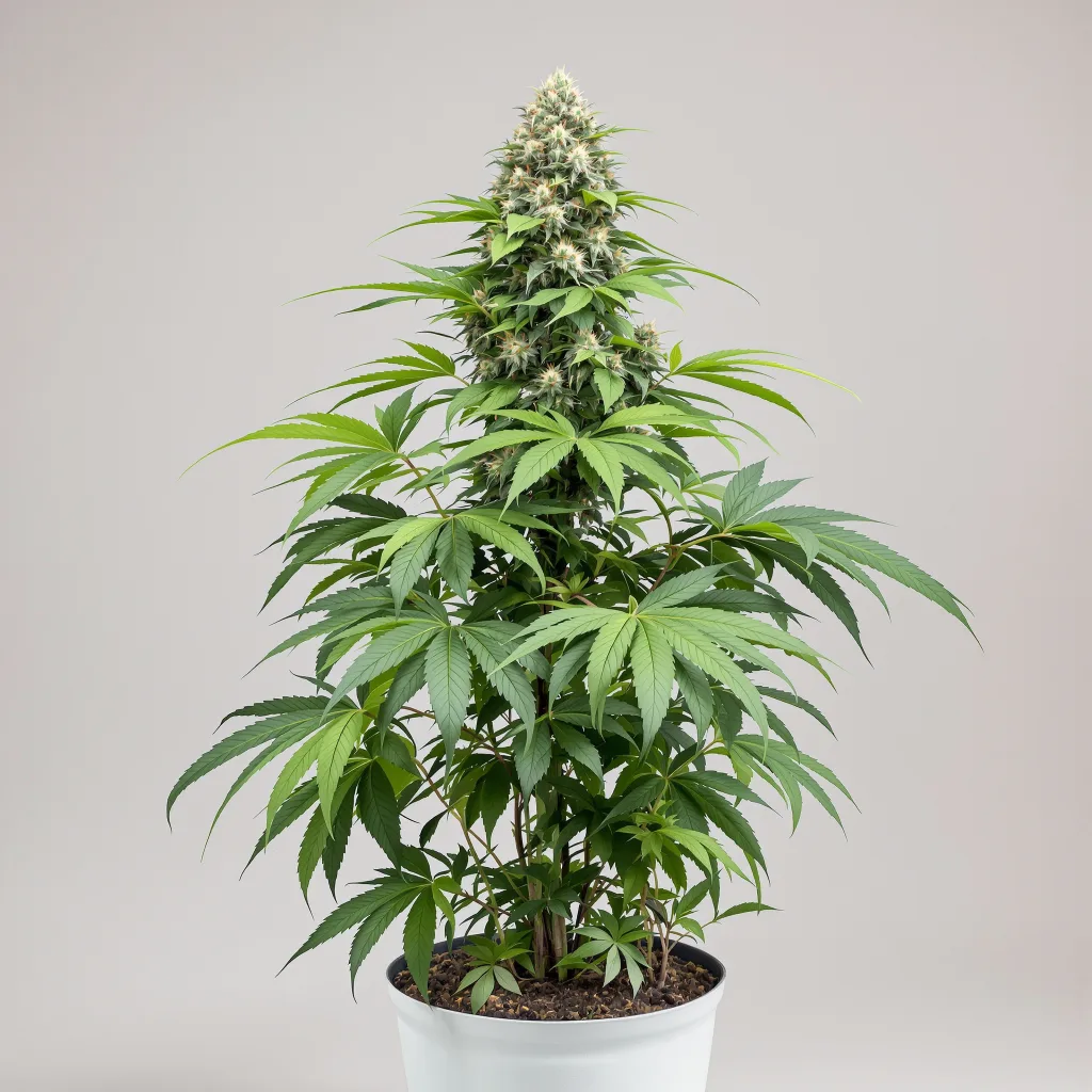 Papa's OG Cannabisblüte Nahaufnahme mit dichte violett getönte Kelche