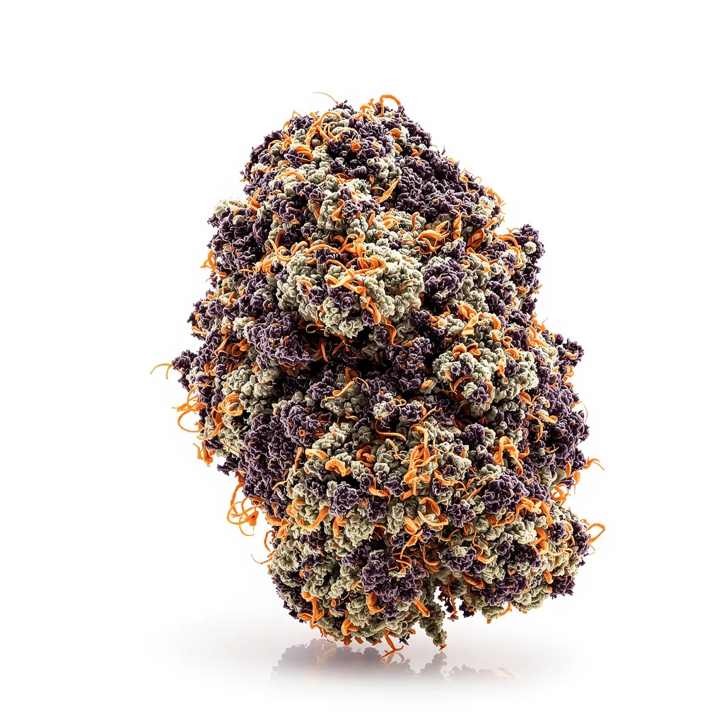 Papaya Cookies 76% Indica / 24% Sativa — Blüte mit sichtbaren Trichomen