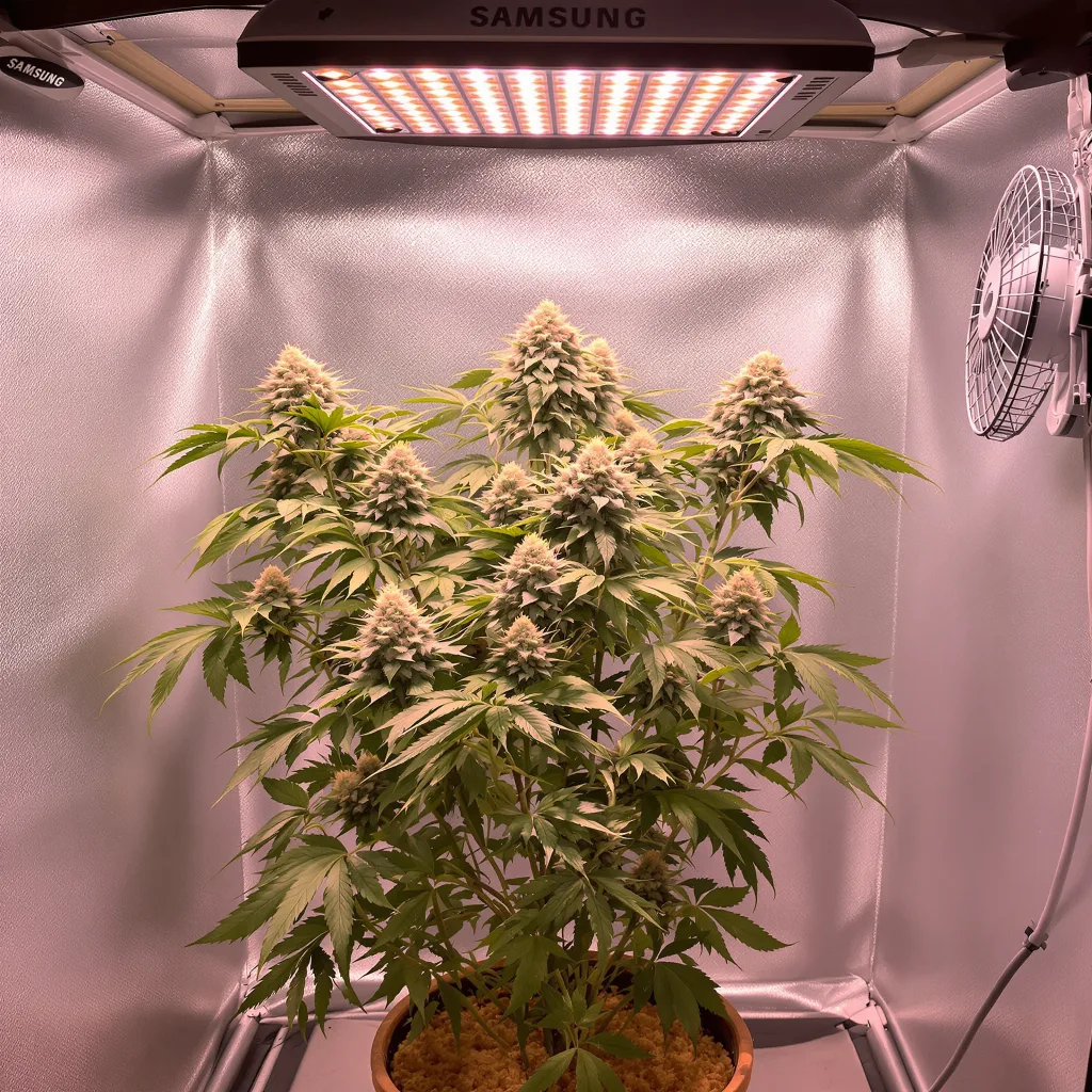 Pennywise CBD 58% Indica / 42% Sativa — Blüte mit sichtbaren Trichomen