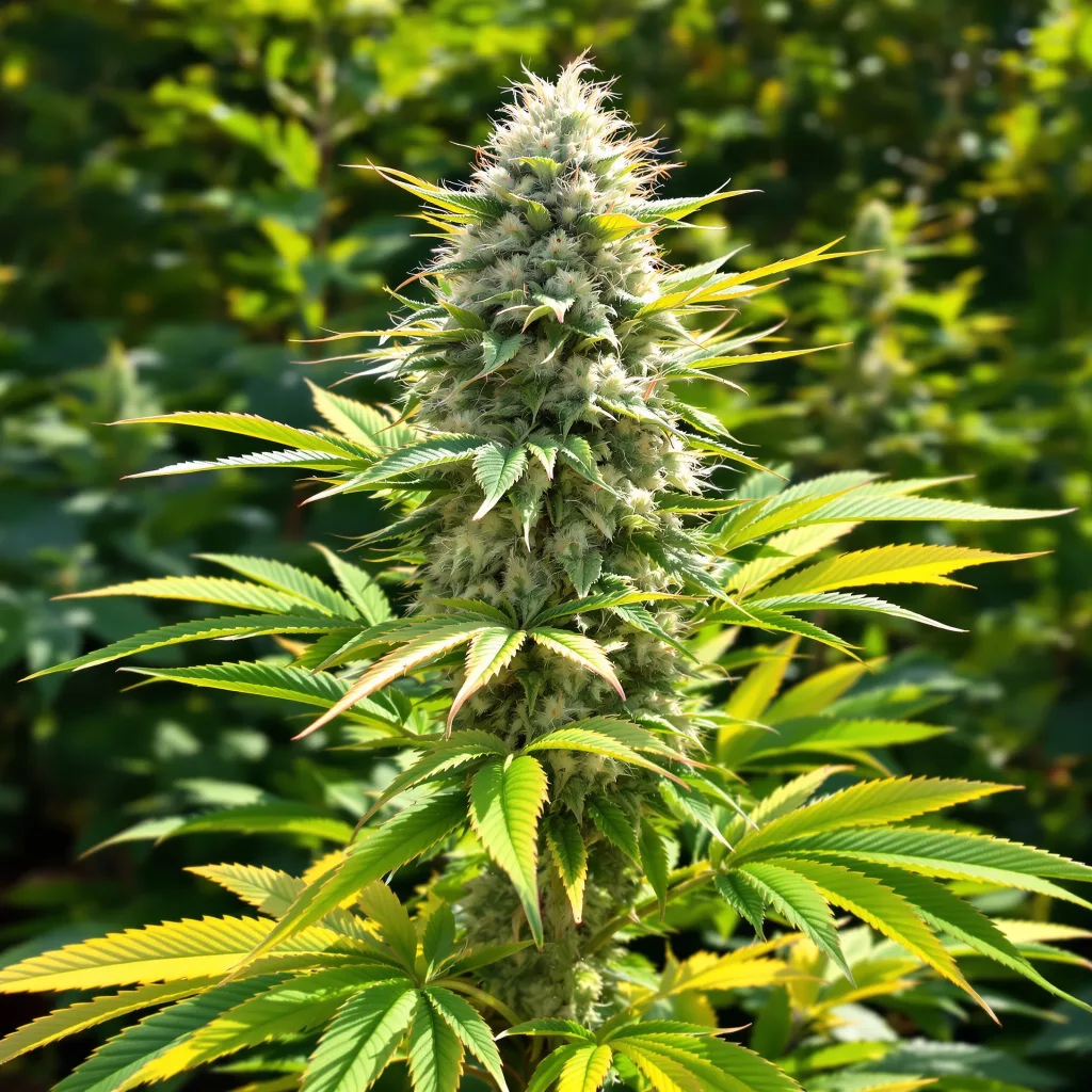 Pennywise CBD 58% Indica / 42% Sativa — Blüte mit sichtbaren Trichomen