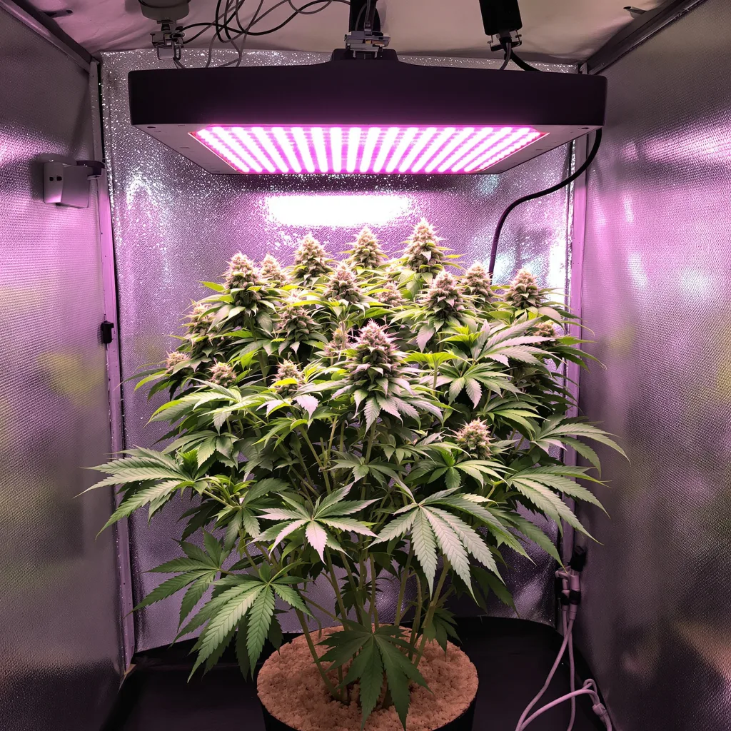 Pennywise 80% Indica / 20% Sativa — Blüte mit sichtbaren Trichomen