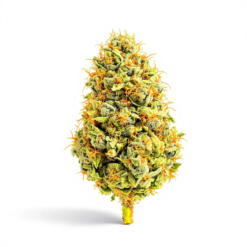 Permafrost 30% Indica / 70% Sativa — Blüte mit sichtbaren Trichomen