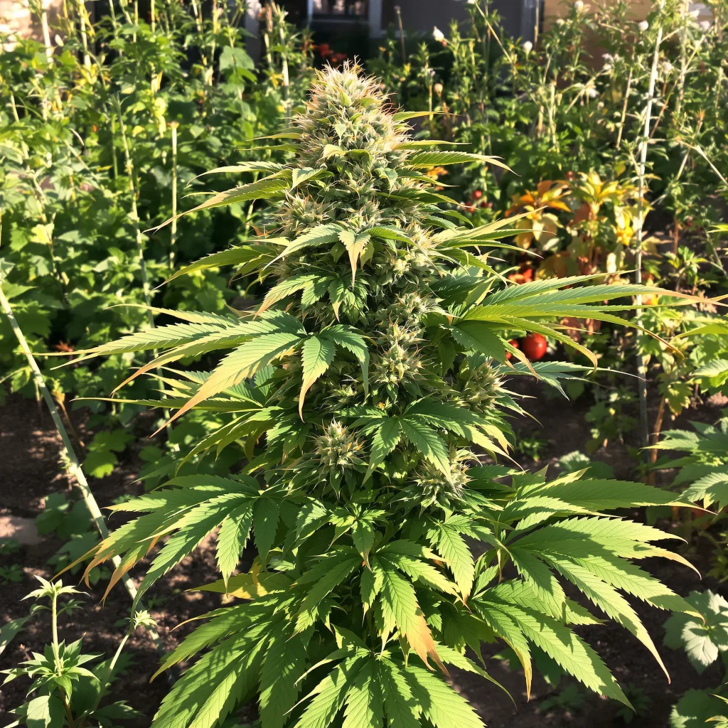Peyote Gorilla 70% Indica / 30% Sativa — Blüte mit sichtbaren Trichomen