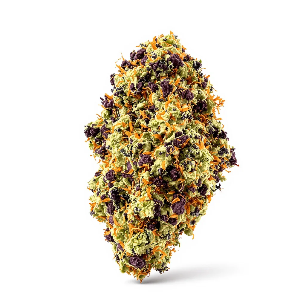 Peyote Gorilla 70% Indica / 30% Sativa — Blüte mit sichtbaren Trichomen