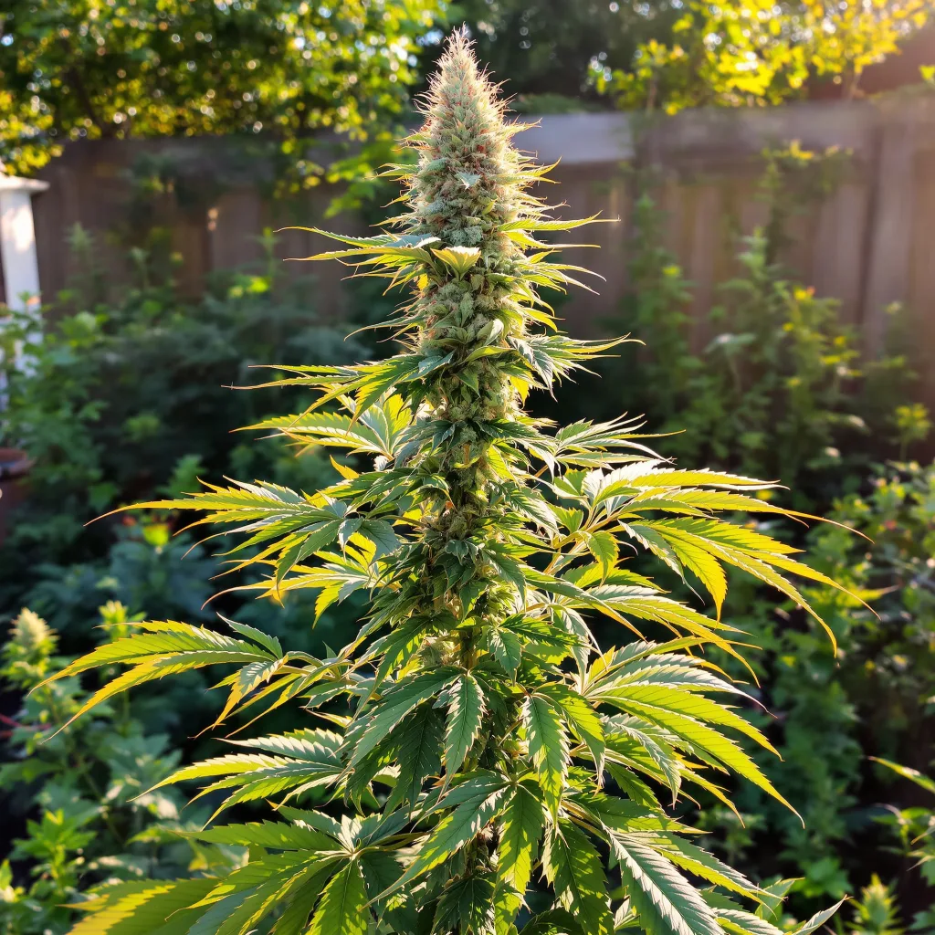 Phantom OG 50% Indica / 50% Sativa — Blüte mit sichtbaren Trichomen