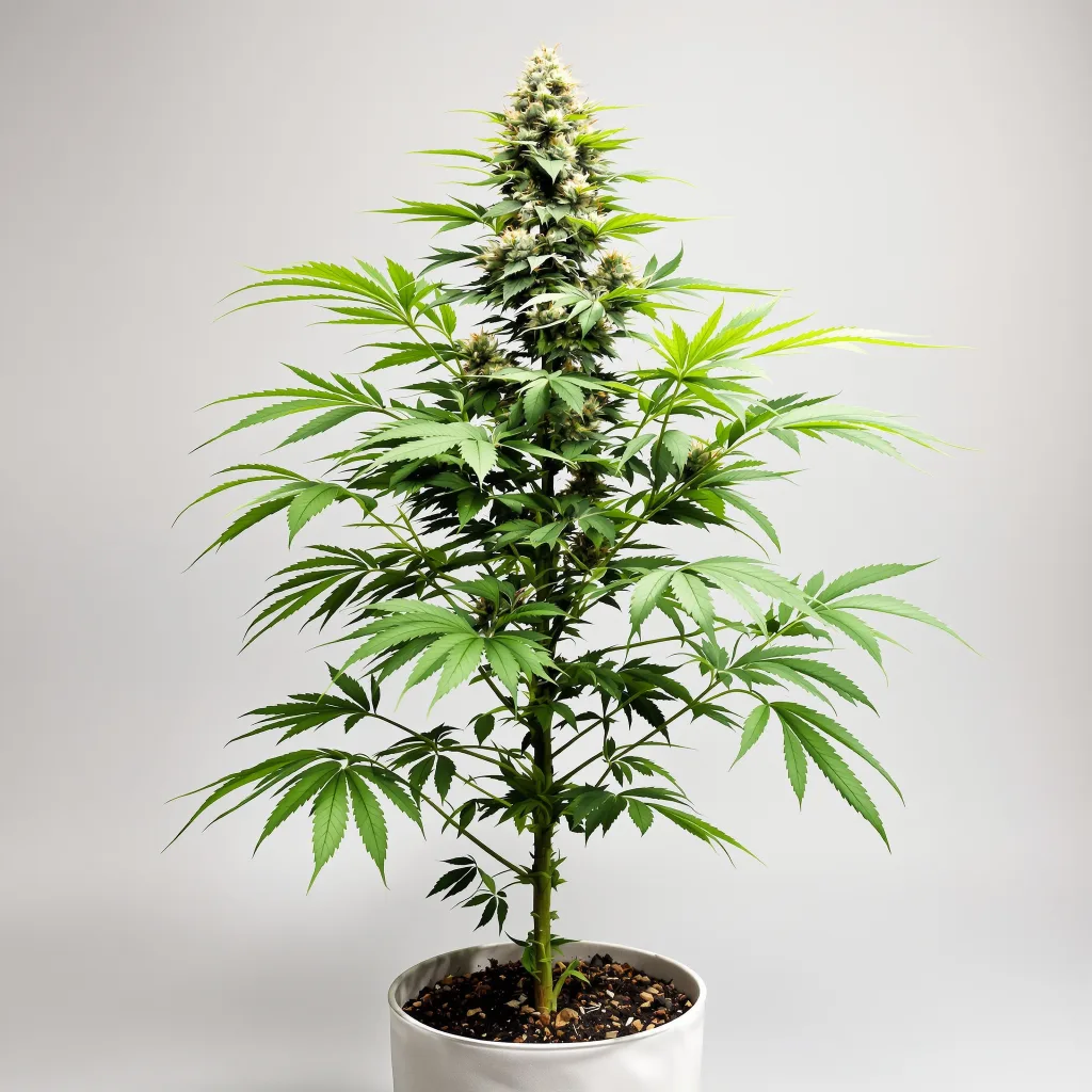 Pie Scream Cannabisblüte Nahaufnahme mit ausgewogene Blütenstruktur mit eisigen Trichomen