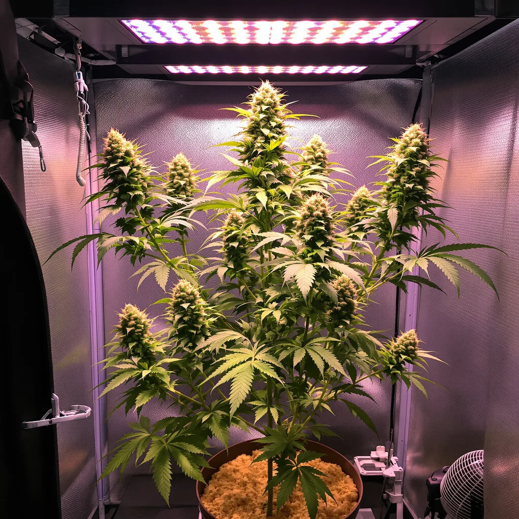 Pie Scream 53% Indica / 47% Sativa — Blüte mit sichtbaren Trichomen