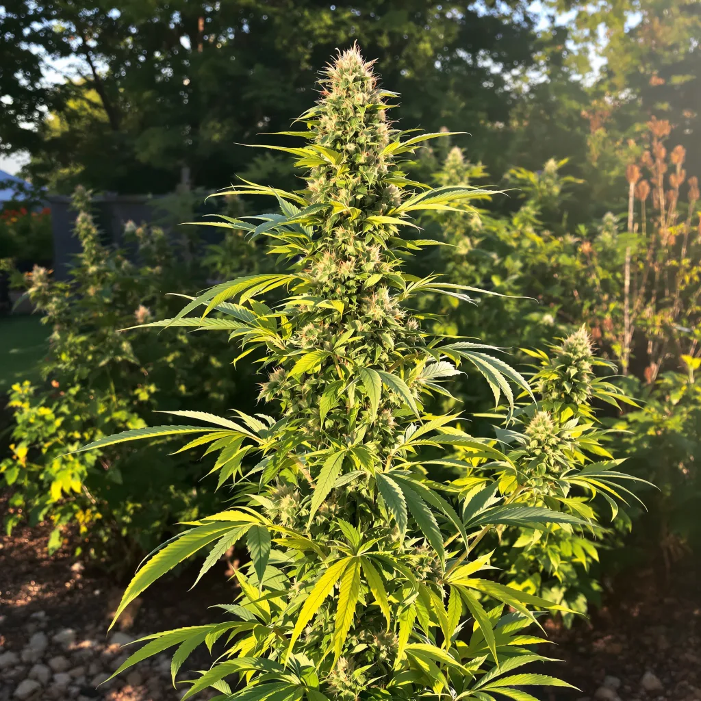 Pie Scream 53% Indica / 47% Sativa — Blüte mit sichtbaren Trichomen