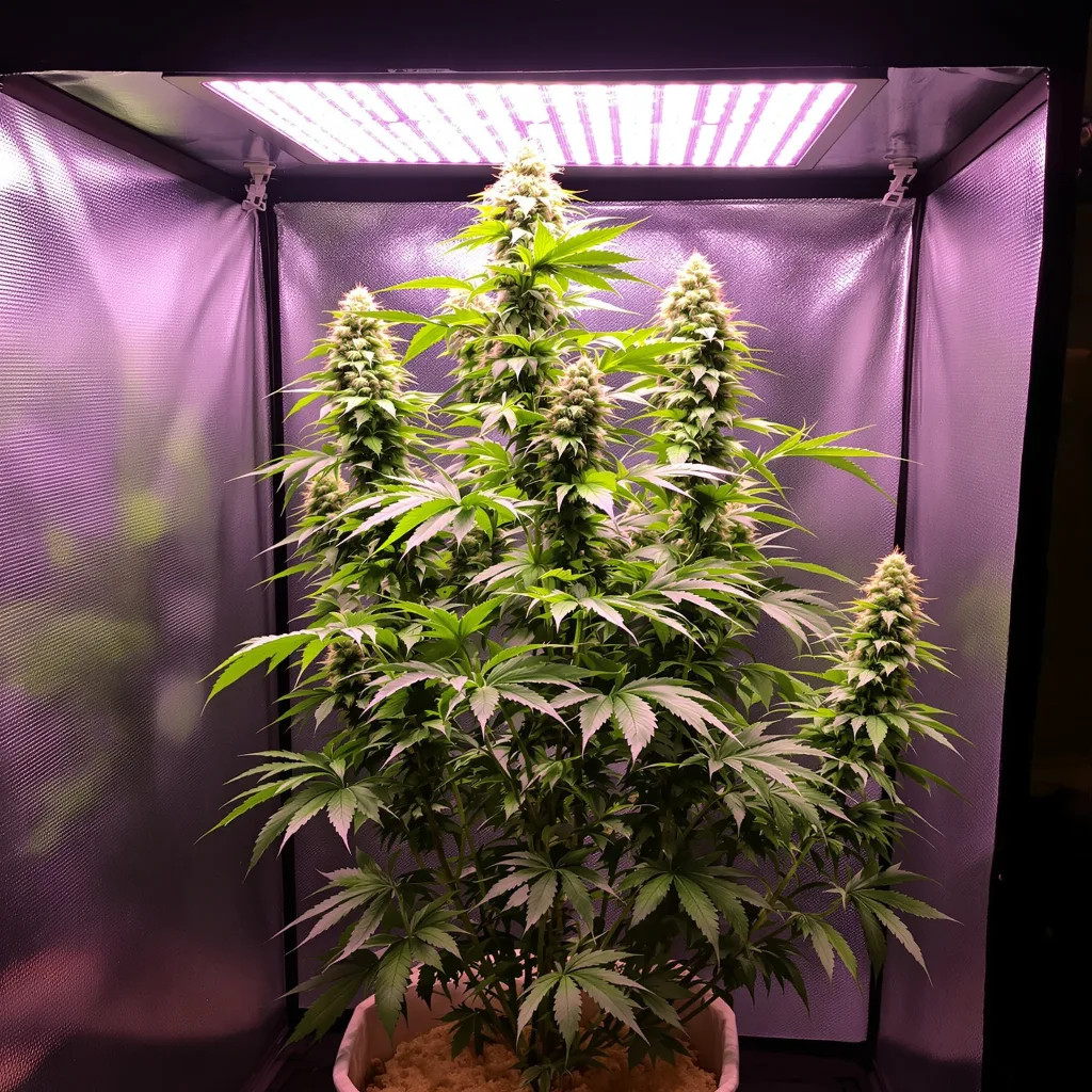 Pine 8% Indica / 92% Sativa — Blüte mit sichtbaren Trichomen