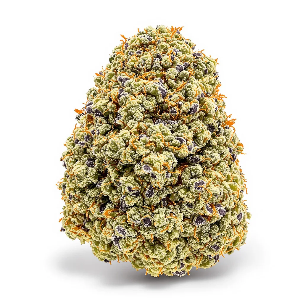Pineapple 50% Indica / 50% Sativa — Blüte mit sichtbaren Trichomen