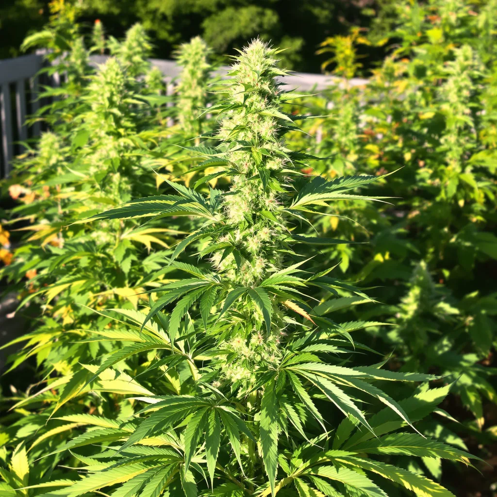Pineapple Haze 30% Indica / 70% Sativa — Blüte mit sichtbaren Trichomen