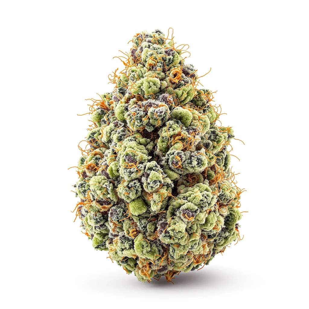 Pineapple Purple Skunk 60% Indica / 40% Sativa — Blüte mit sichtbaren Trichomen