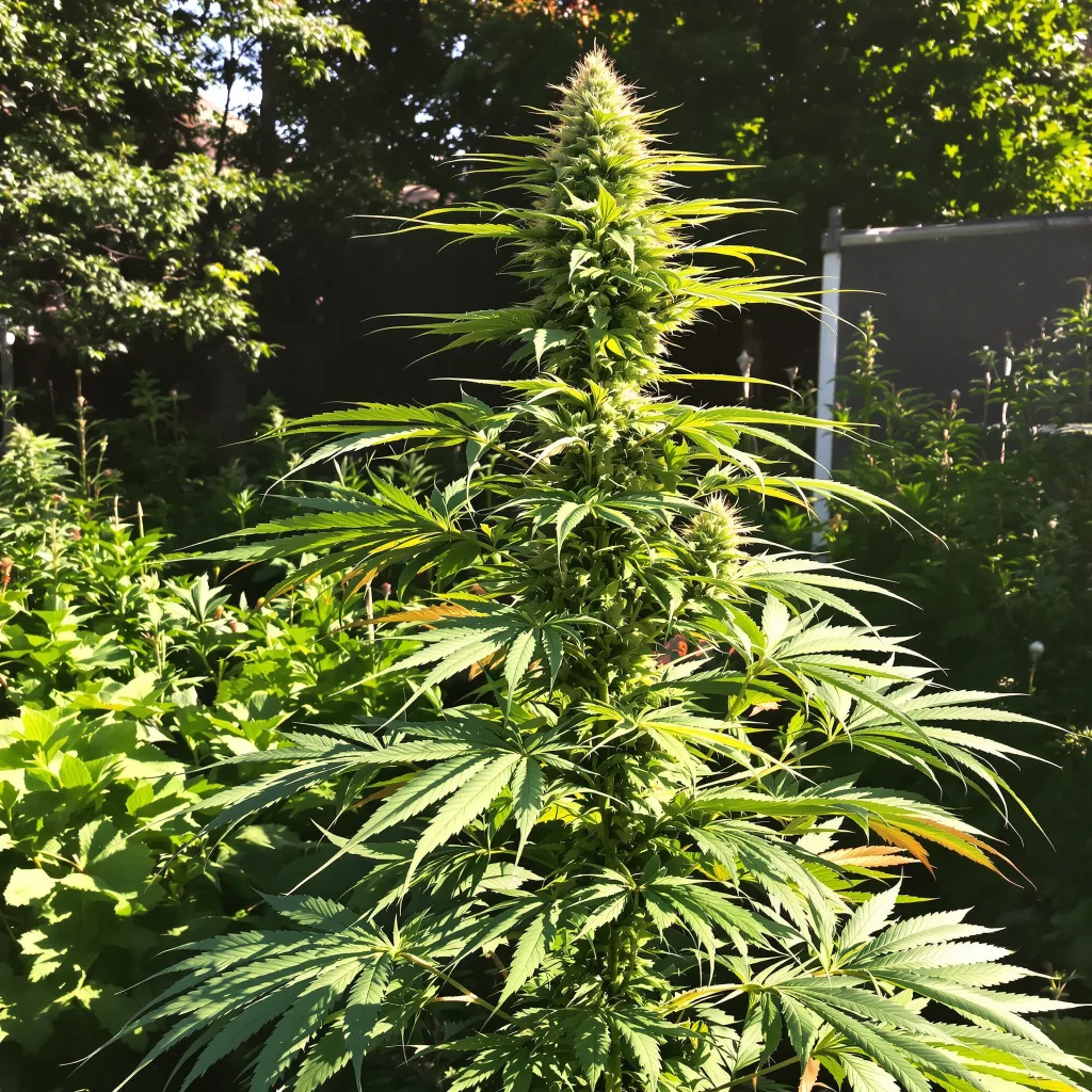 Pineapple Thai 50% Indica / 100% Sativa — Blüte mit sichtbaren Trichomen