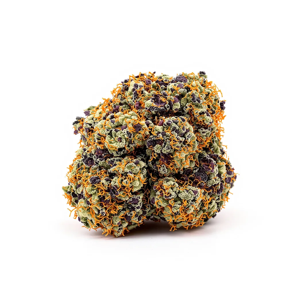 Pink Champagne 71% Indica / 29% Sativa — Blüte mit sichtbaren Trichomen