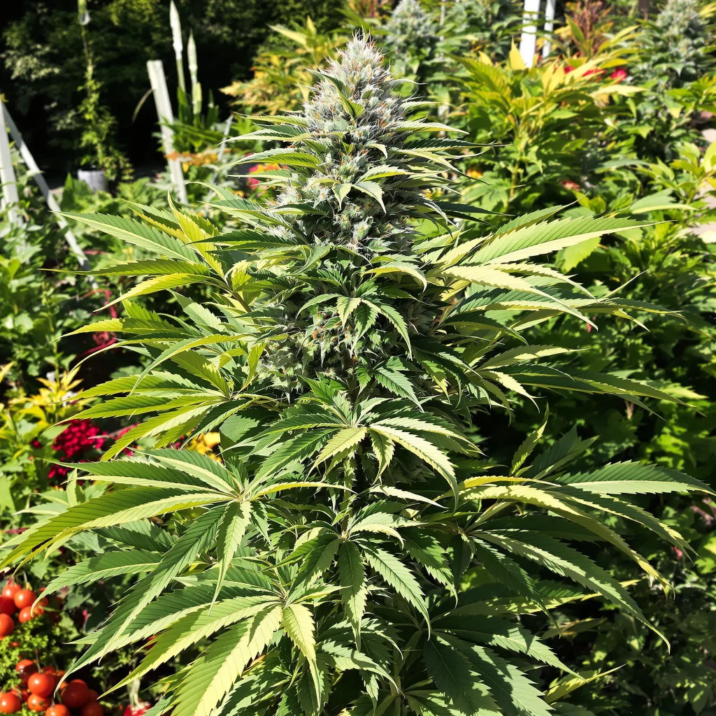 Pitbull Pit 80% Indica / 20% Sativa — Blüte mit sichtbaren Trichomen