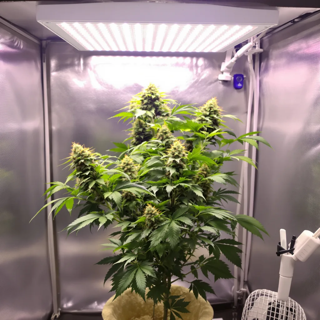 Platinum Bubba 74% Indica / 26% Sativa — Blüte mit sichtbaren Trichomen