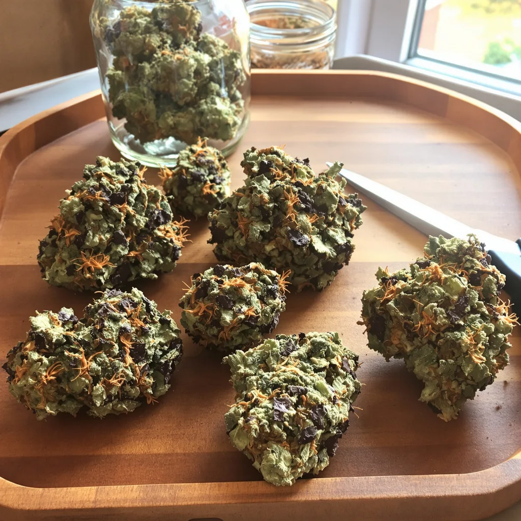 Platinum Bubba Kush 70% Indica / 20% Sativa — Blüte mit sichtbaren Trichomen