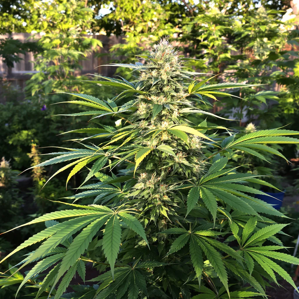 Platinum Bubba Kush 70% Indica / 20% Sativa — Blüte mit sichtbaren Trichomen