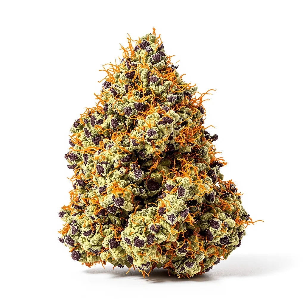 Platinum Bubba Kush 70% Indica / 20% Sativa — Blüte mit sichtbaren Trichomen