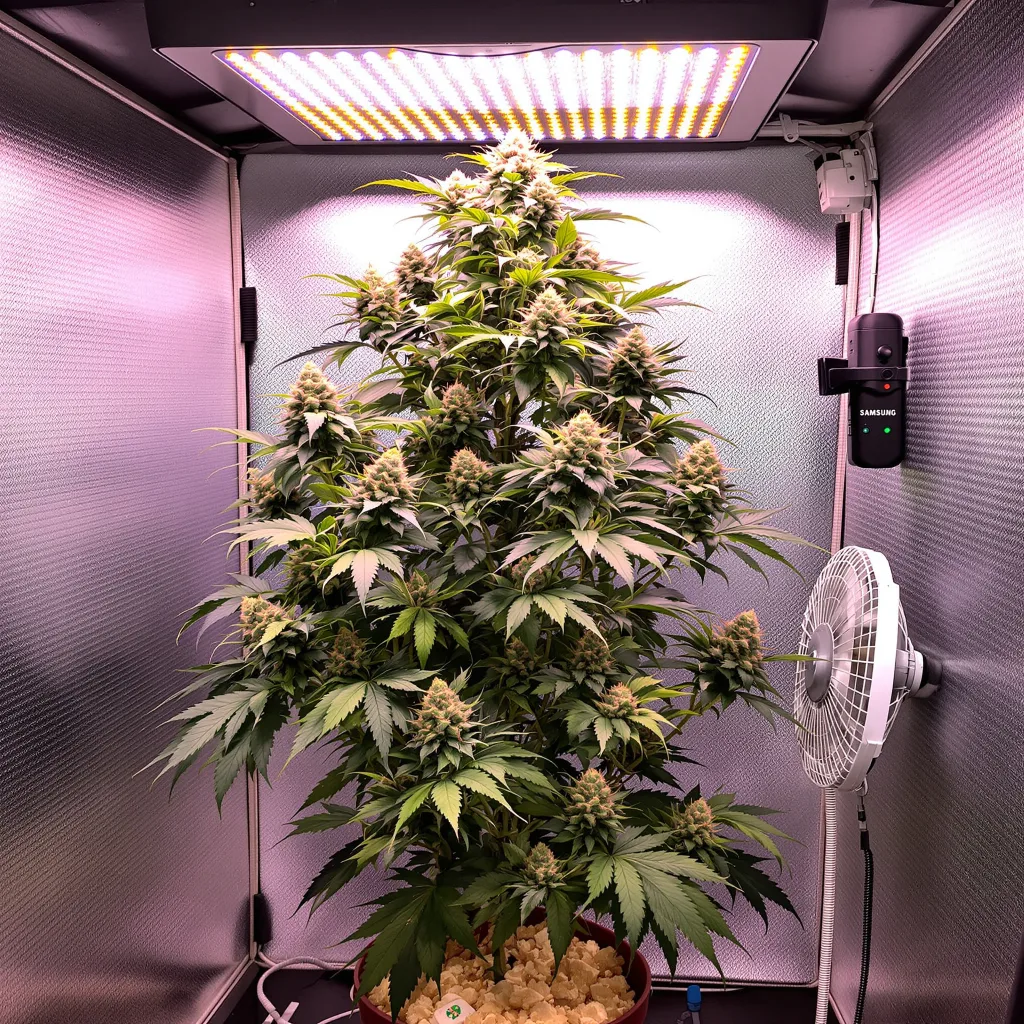 Platinum GSC 60% Indica / 40% Sativa — Blüte mit sichtbaren Trichomen