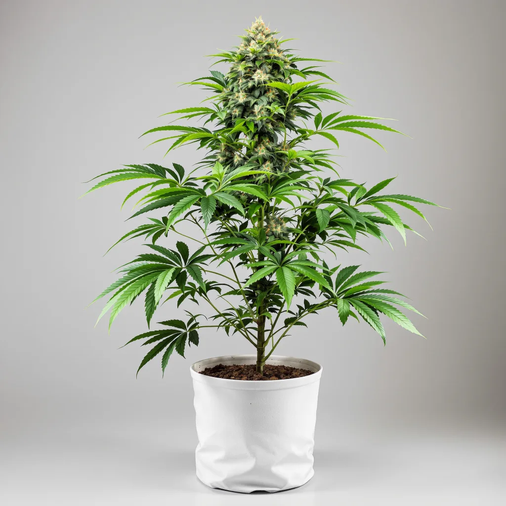 Platinum Kush Cannabisblüte Nahaufnahme mit dichte violett getönte Kelche