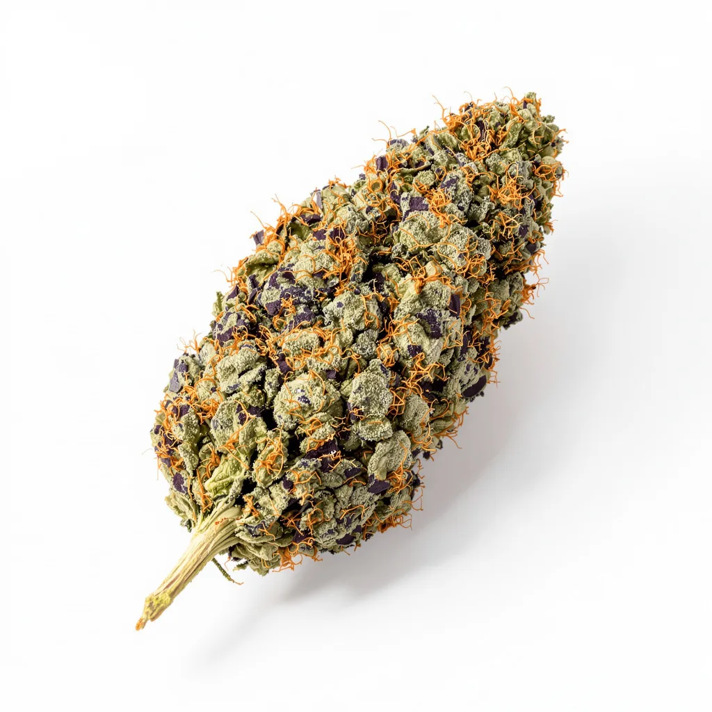 Platinum Kush 82% Indica / 18% Sativa — Blüte mit sichtbaren Trichomen