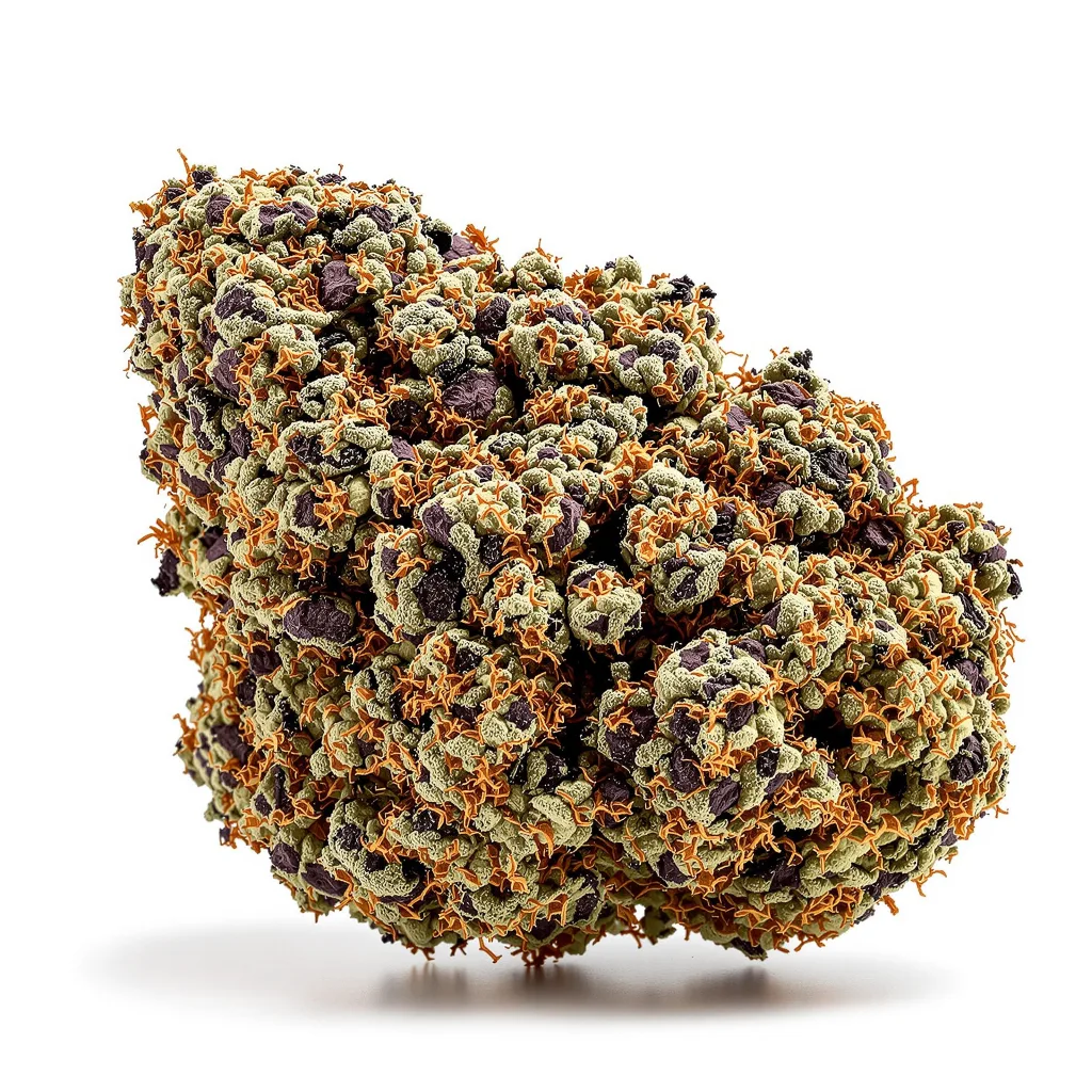Platinum Purple Kush 80% Indica / 50% Sativa — Blüte mit sichtbaren Trichomen