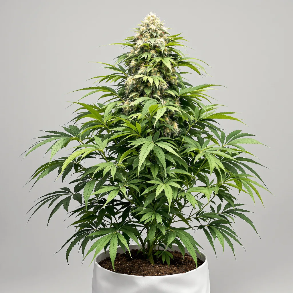 Popcorn Kush Cannabisblüte Nahaufnahme mit dichte violett getönte Kelche