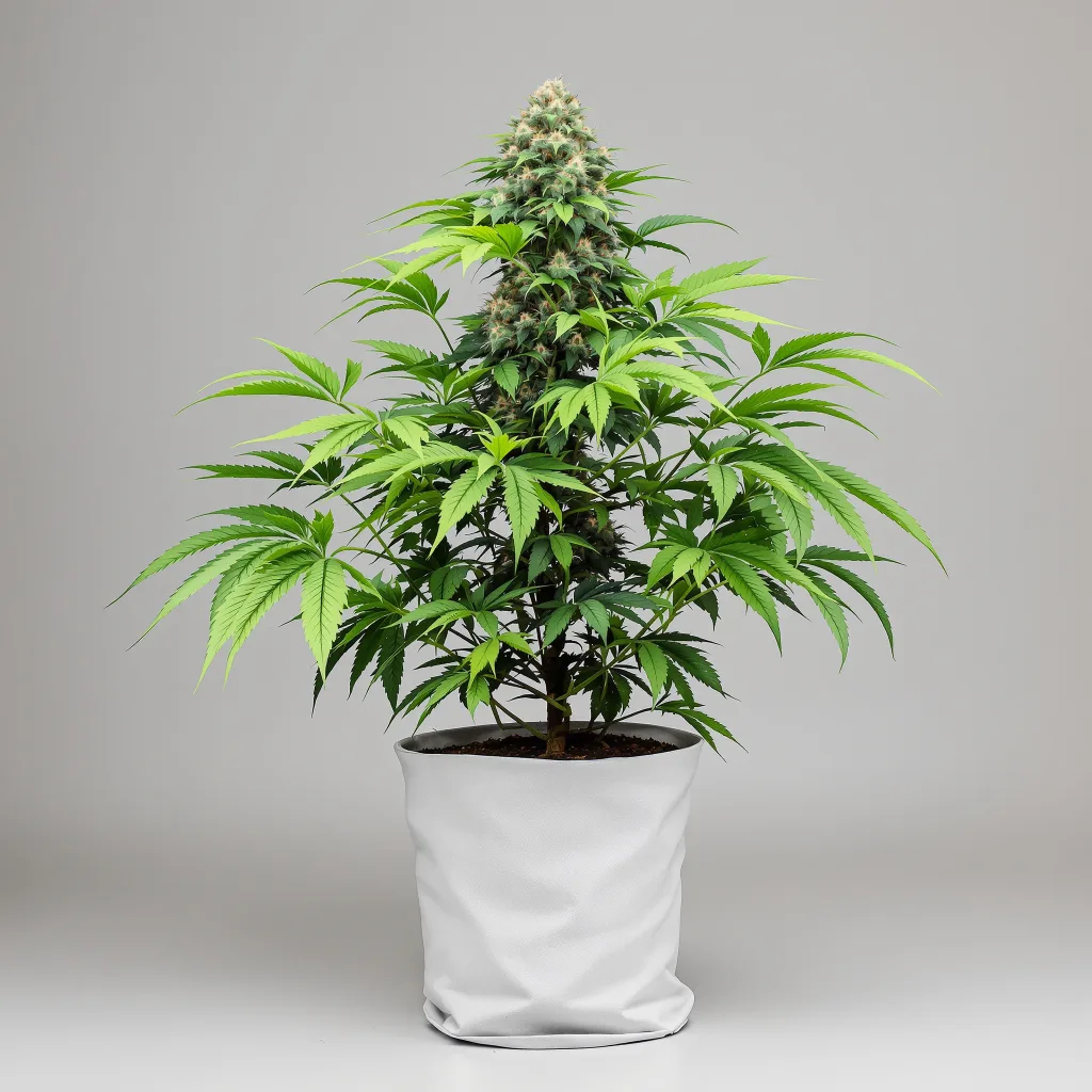 Pot of Gold Cannabisblüte Nahaufnahme mit dichte violett getönte Kelche
