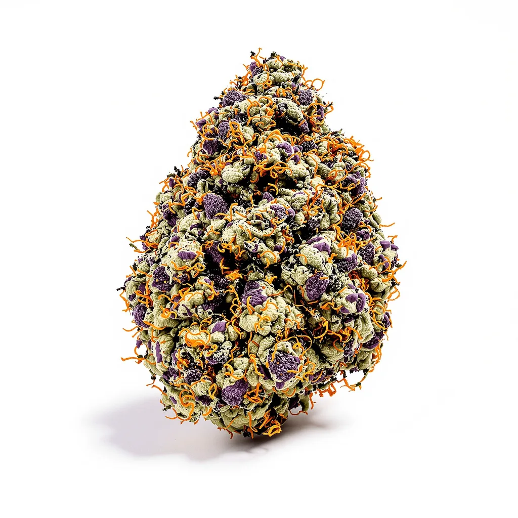 Pot of Gold 90% Indica / 10% Sativa — Blüte mit sichtbaren Trichomen
