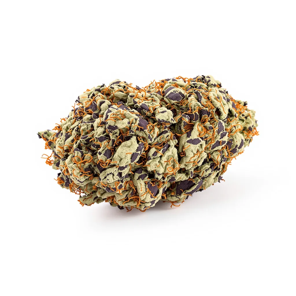 Pre-98 Bubba Kush 80% Indica / 20% Sativa — Blüte mit sichtbaren Trichomen