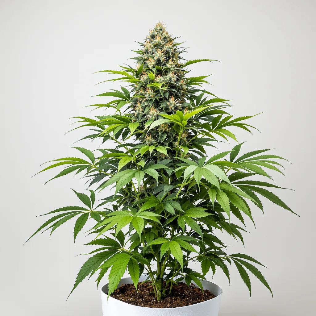 Primus Cannabisblüte Nahaufnahme mit dichte violett getönte Kelche