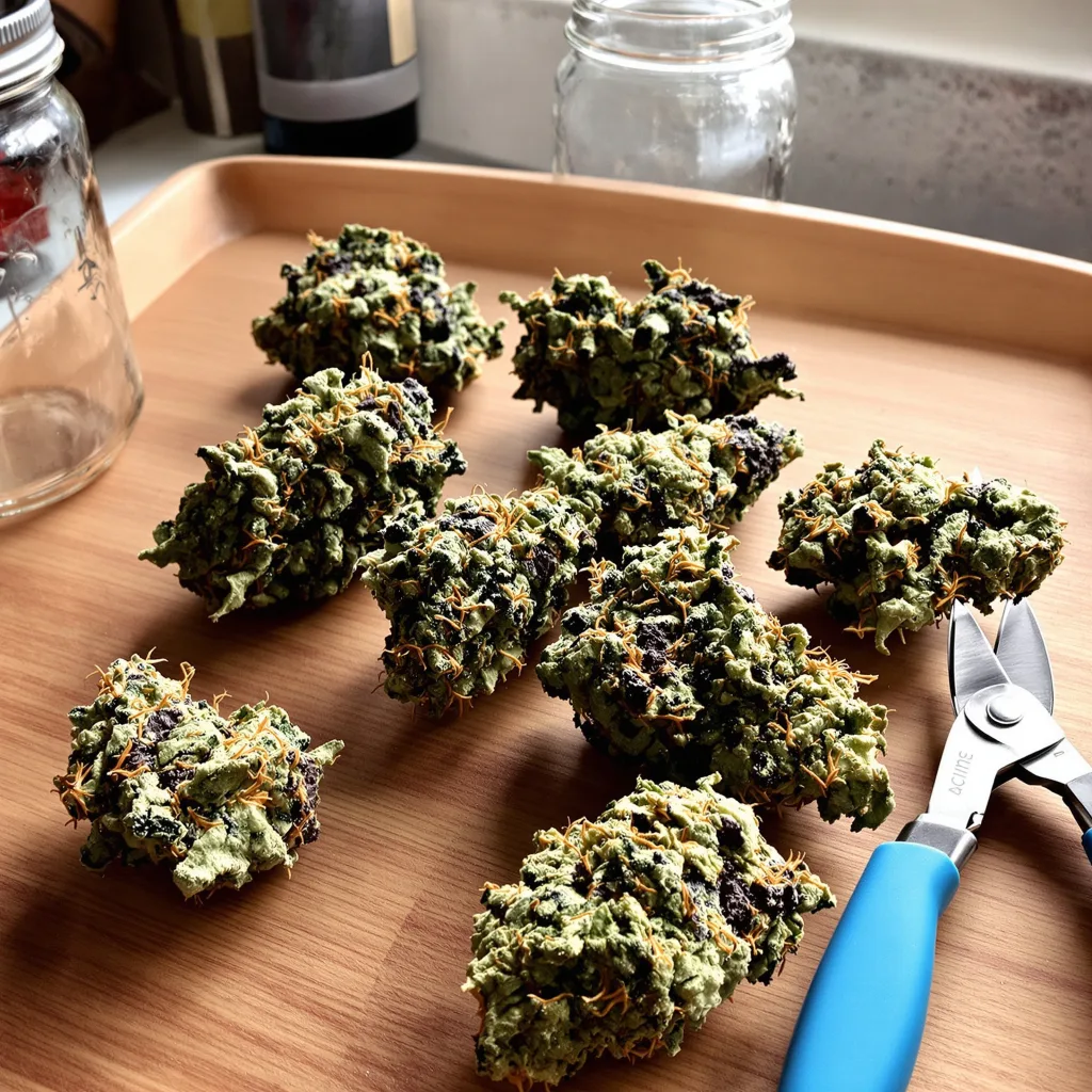 Primus 79% Indica / 21% Sativa — Blüte mit sichtbaren Trichomen