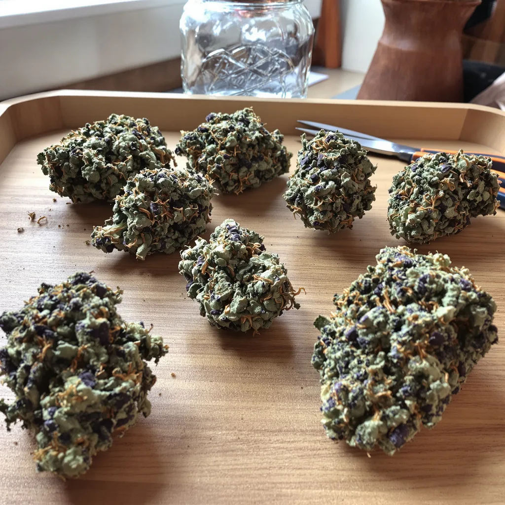 Puna Budder 70% Indica / 30% Sativa — Blüte mit sichtbaren Trichomen