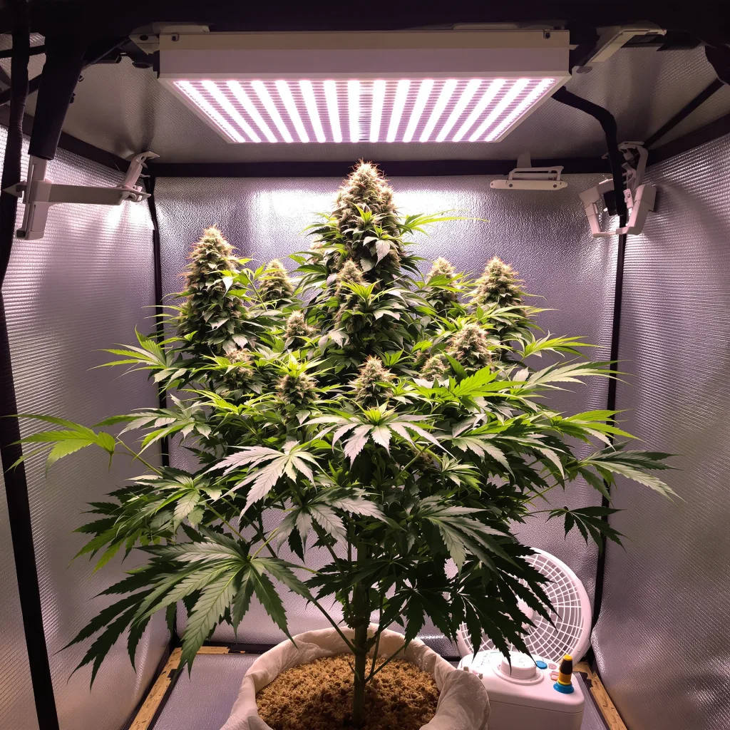 Puna Budder 70% Indica / 30% Sativa — Blüte mit sichtbaren Trichomen