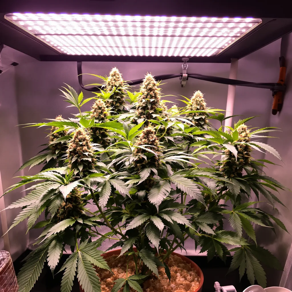 Pure Afghan 89% Indica / 11% Sativa — Blüte mit sichtbaren Trichomen