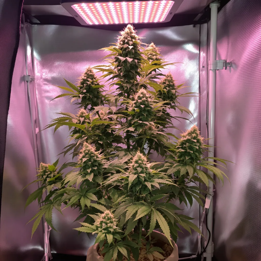 Pure Love 42% Indica / 58% Sativa — Blüte mit sichtbaren Trichomen