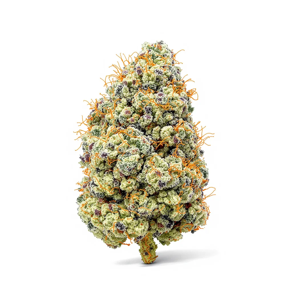 Pure Love 42% Indica / 58% Sativa — Blüte mit sichtbaren Trichomen
