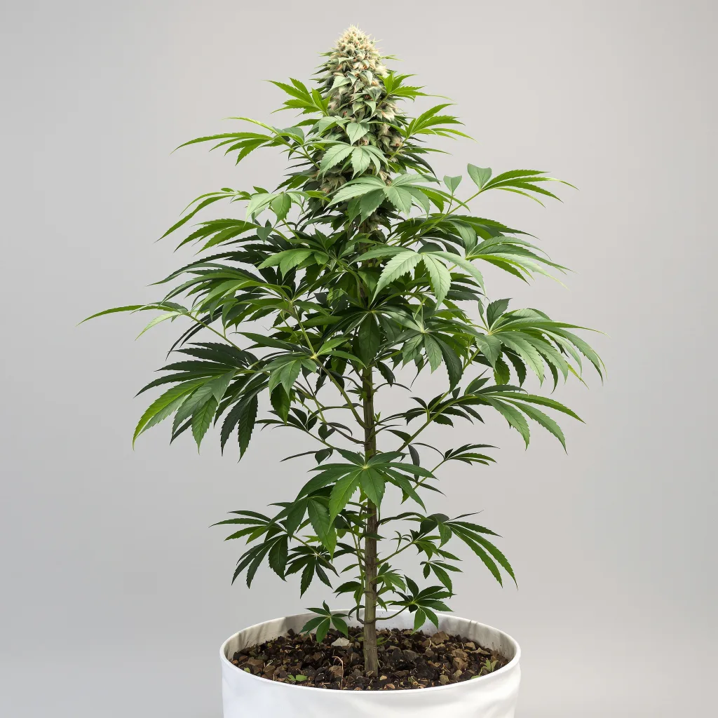 Pure OG Cannabisblüte Nahaufnahme mit dichte violett getönte Kelche