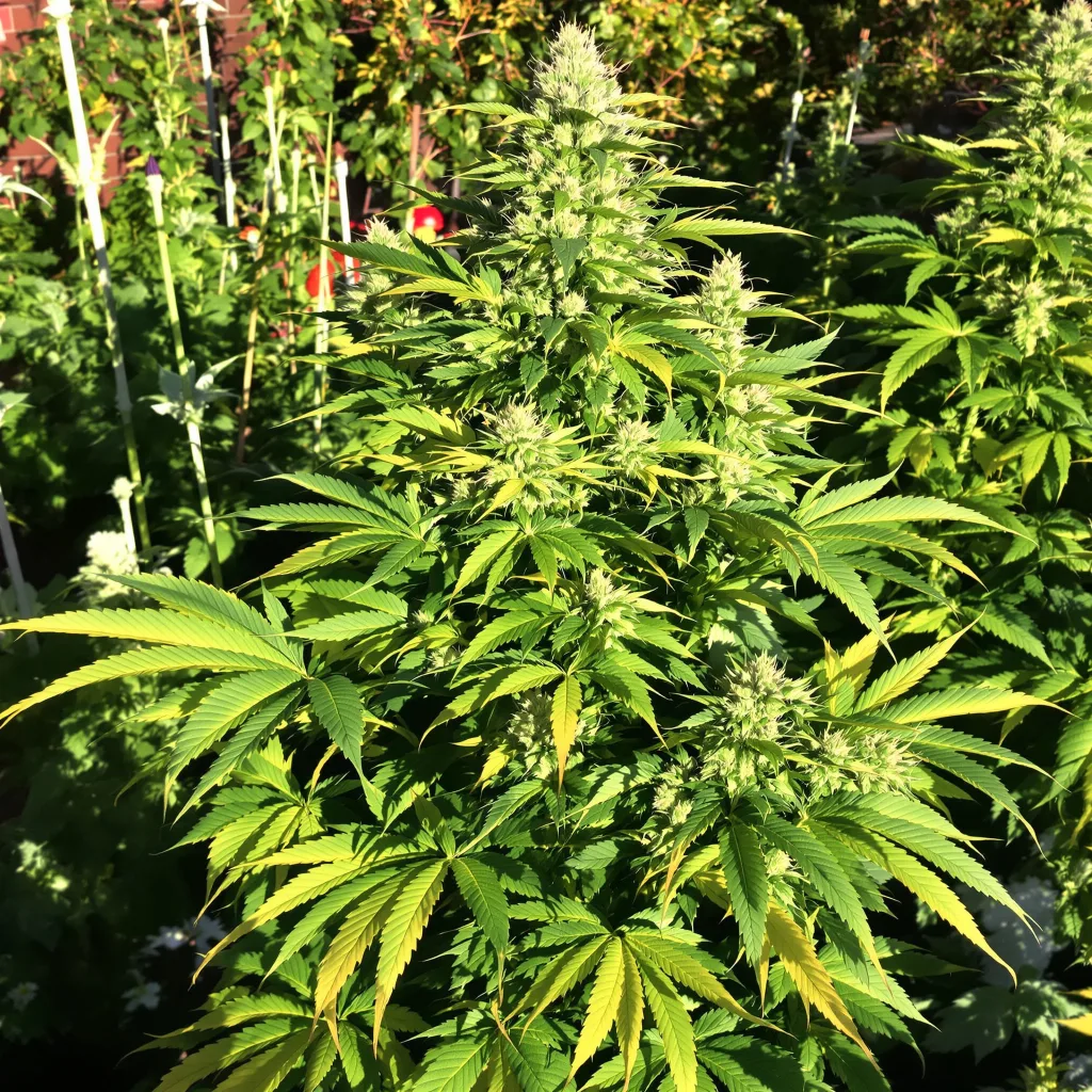 Purple Arrow 79% Indica / 21% Sativa — Blüte mit sichtbaren Trichomen