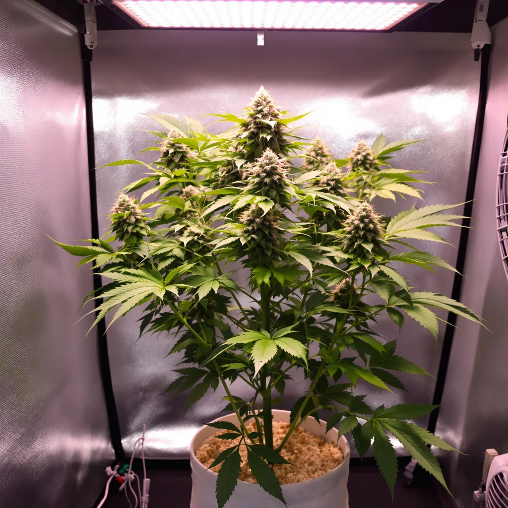Purple Candy 77% Indica / 23% Sativa — Blüte mit sichtbaren Trichomen