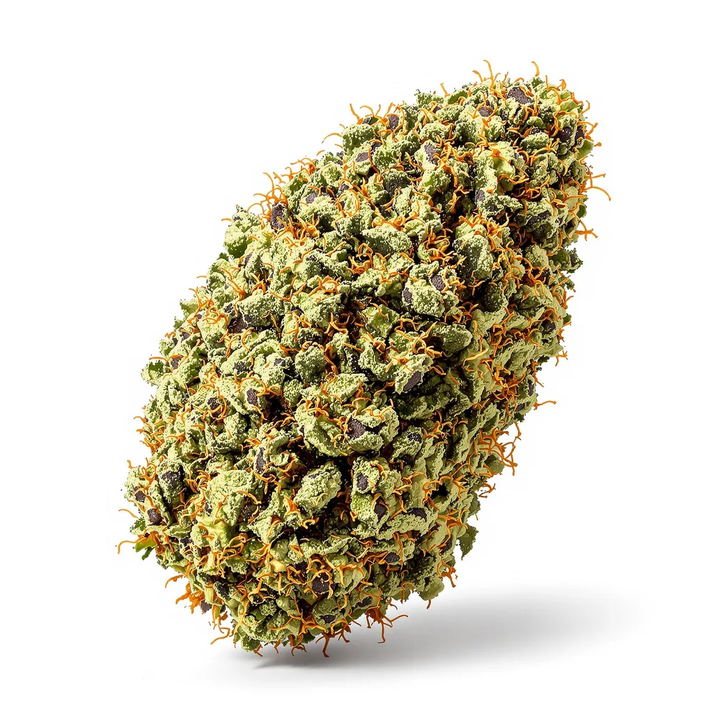Purple Chemdawg 71% Indica / 29% Sativa — Blüte mit sichtbaren Trichomen