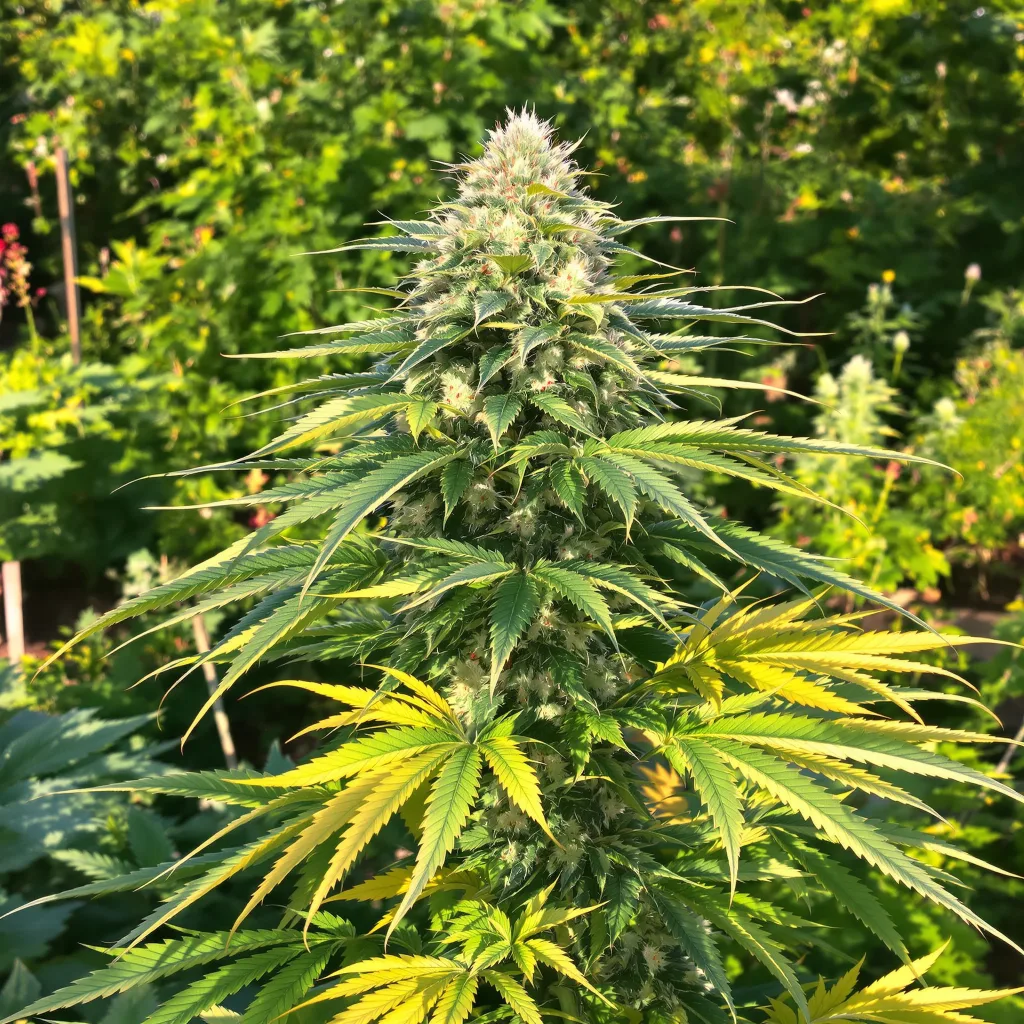 Purple Gorilla 46% Indica / 54% Sativa — Blüte mit sichtbaren Trichomen