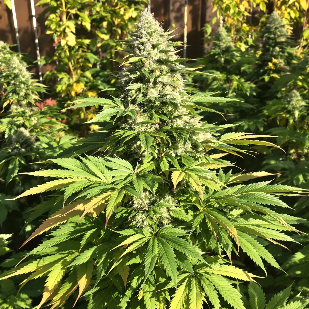 Purple Mr. Nice 74% Indica / 26% Sativa — Blüte mit sichtbaren Trichomen