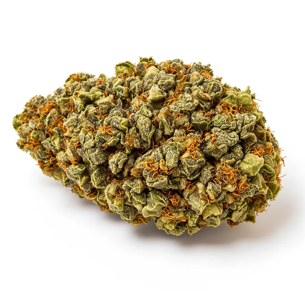 Purple Mr. Nice 74% Indica / 26% Sativa — Blüte mit sichtbaren Trichomen
