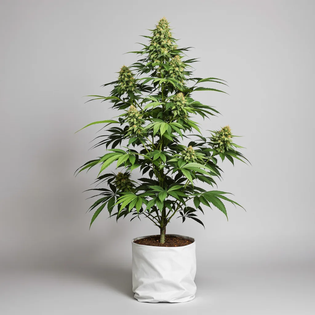 Purple Nepal Candy Cannabisblüte Nahaufnahme mit offene Blütenstruktur mit orangen Pistillen