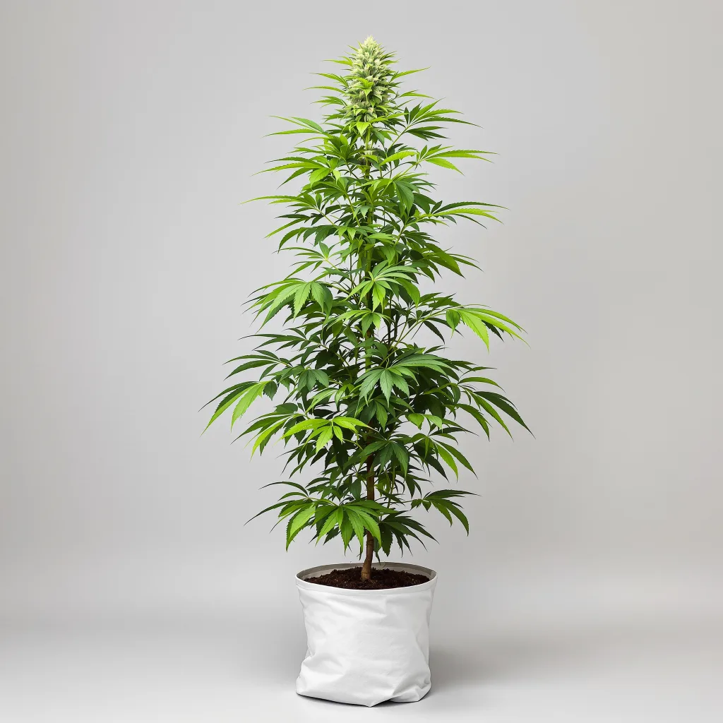 Quantum Kush Cannabisblüte Nahaufnahme mit luftige limonengrüne Struktur