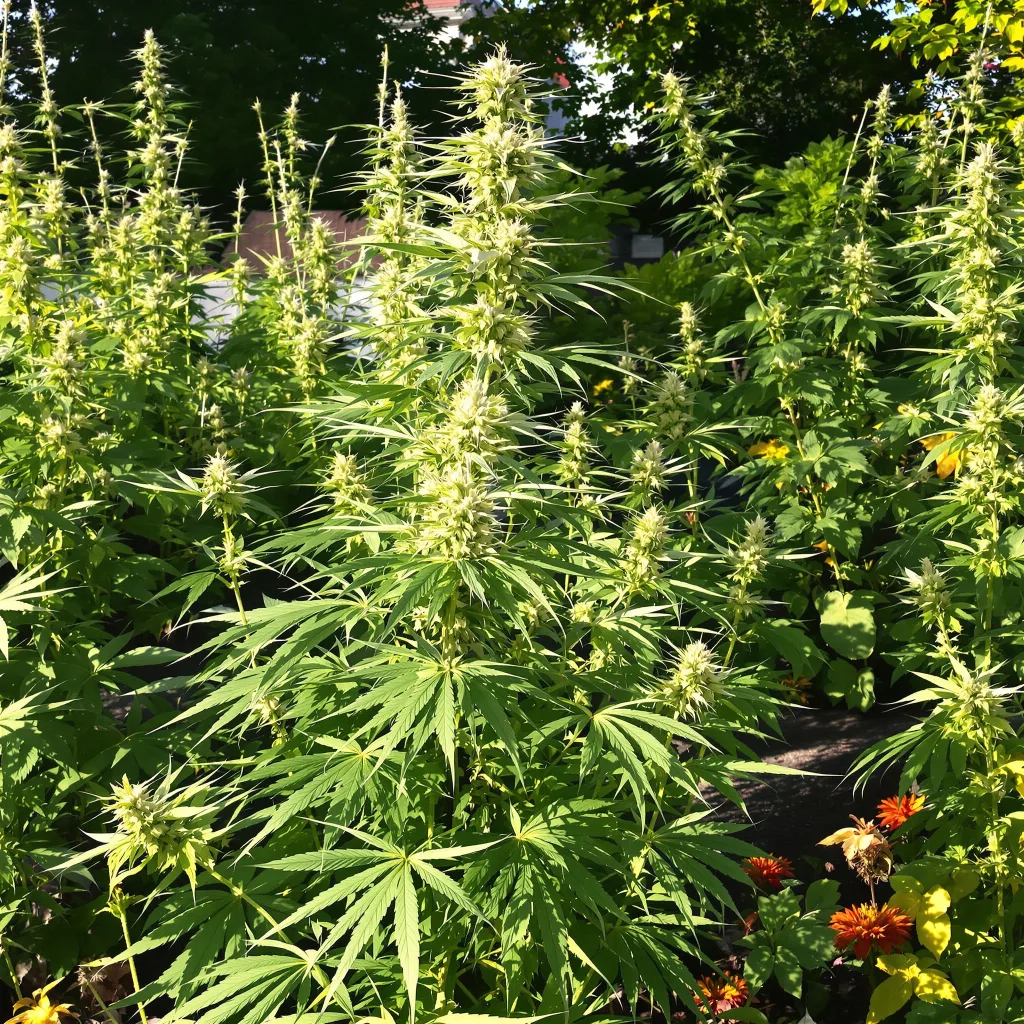 Quantum Kush 25% Indica / 75% Sativa — Blüte mit sichtbaren Trichomen