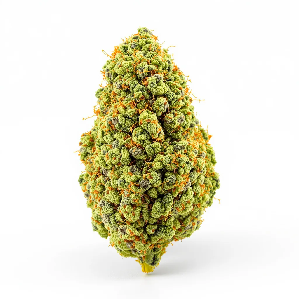 Quantum Kush 25% Indica / 75% Sativa — Blüte mit sichtbaren Trichomen