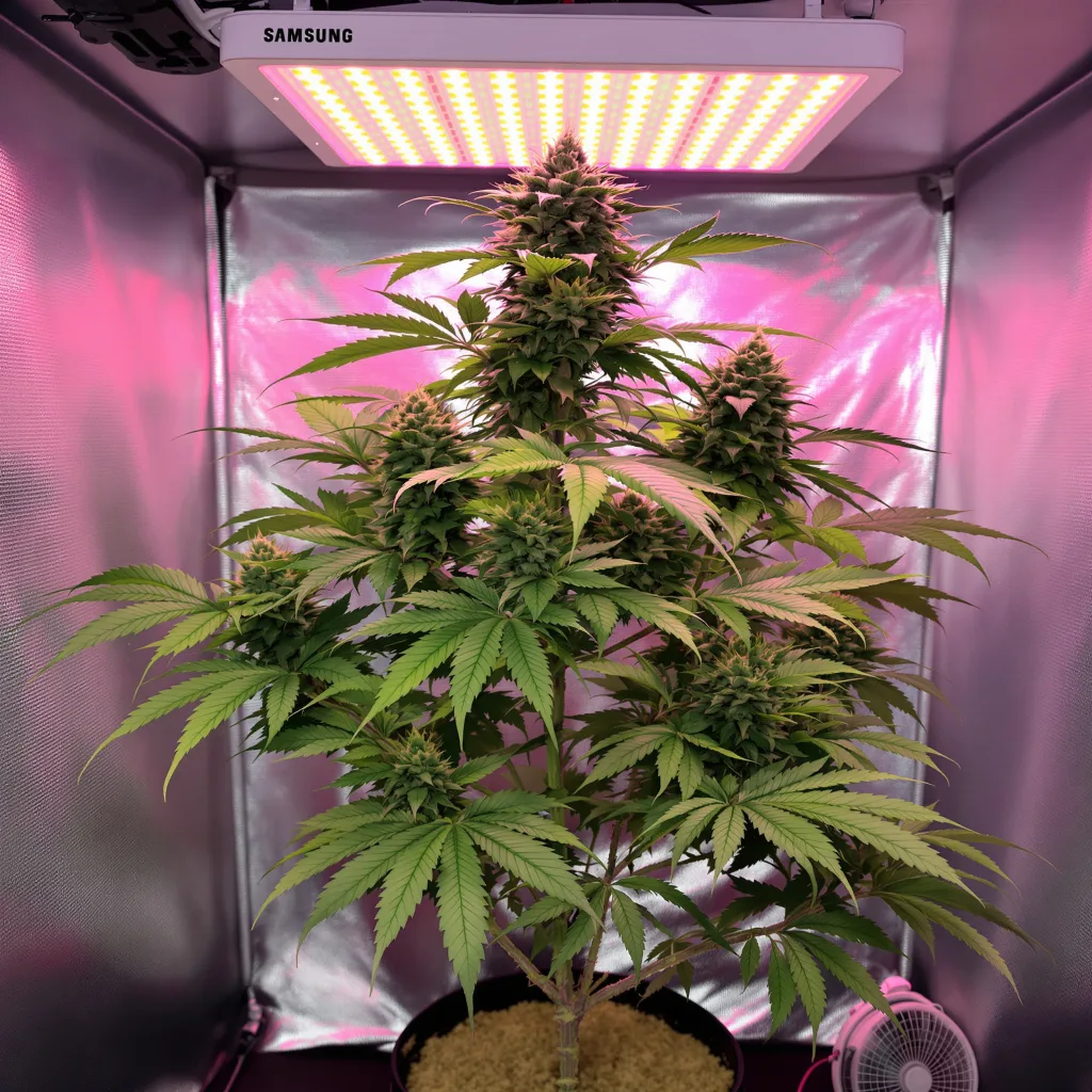 Querkle 80% Indica / 50% Sativa — Blüte mit sichtbaren Trichomen